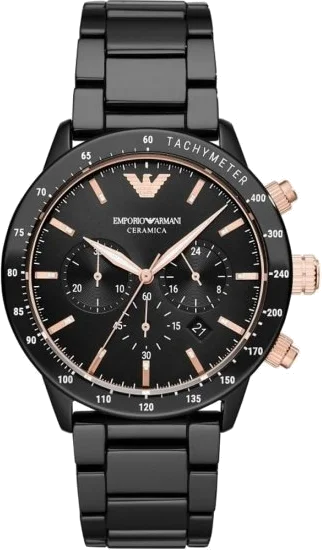 Montre Homme Emporio Armani AR70002 - Chronographe en Céramique Noire