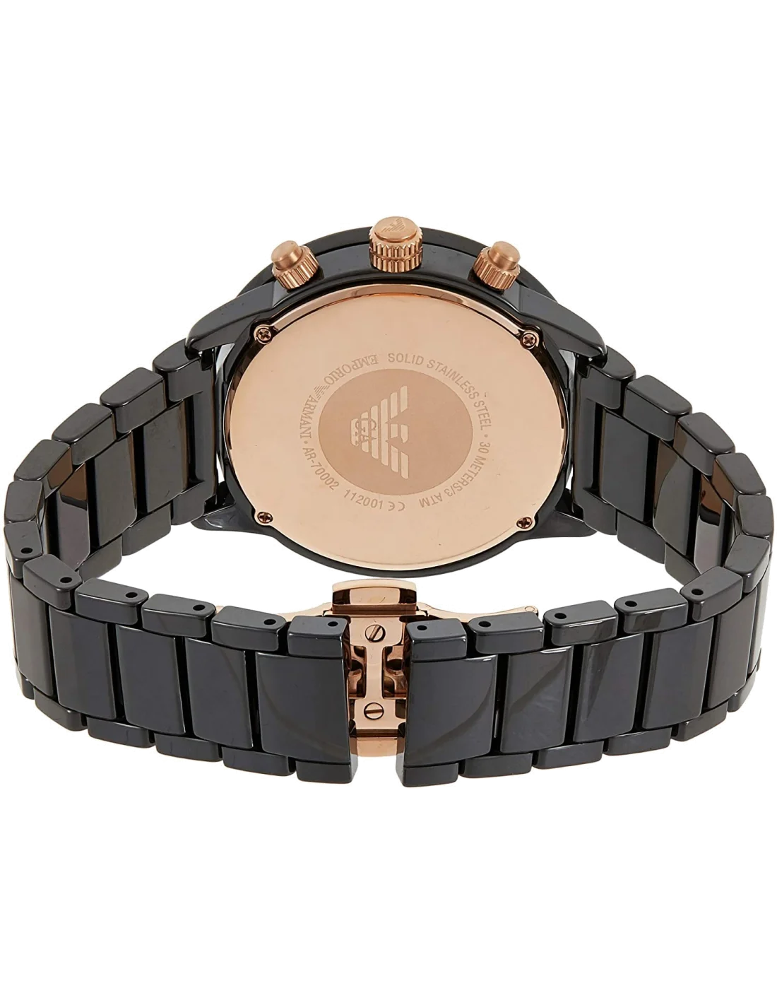 Montre Homme Emporio Armani AR70002 - Chronographe en Céramique Noire vue 3