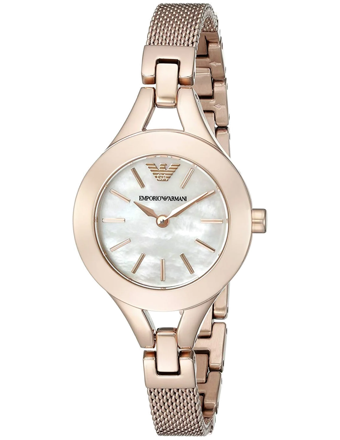 Montre Femme Emporio Armani AR7329 - Cadran Nacre et Bracelet Acier Or Rose