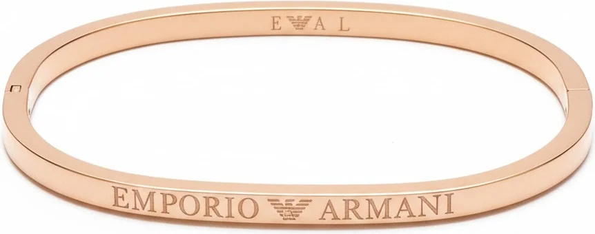 Bracelet jonc rigide Emporio Armani 112244 en acier plaqué or rose - Taille L pour femme
