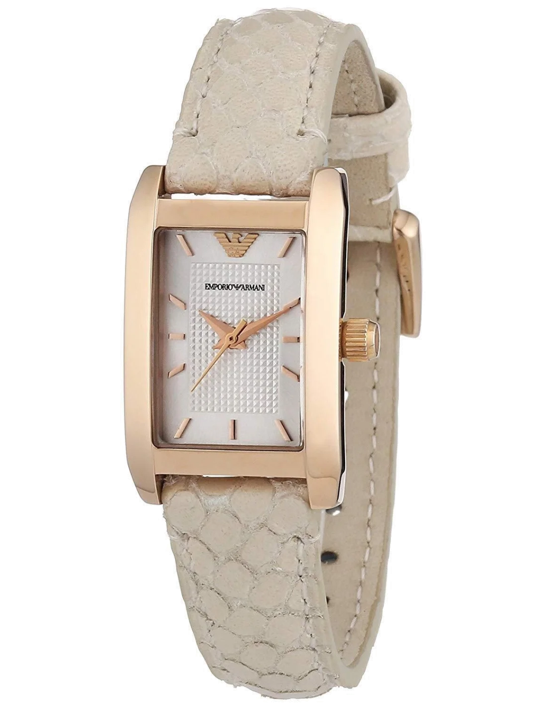Montre Femme Armani Classic AR1655 Marron Boîtier rectangle