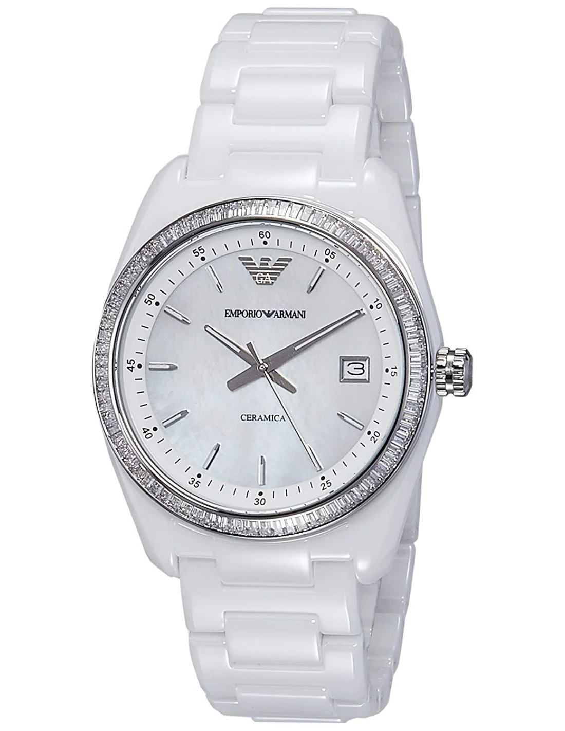 Montre Femme Armani Ceramica AR1497 Blanc vue 2