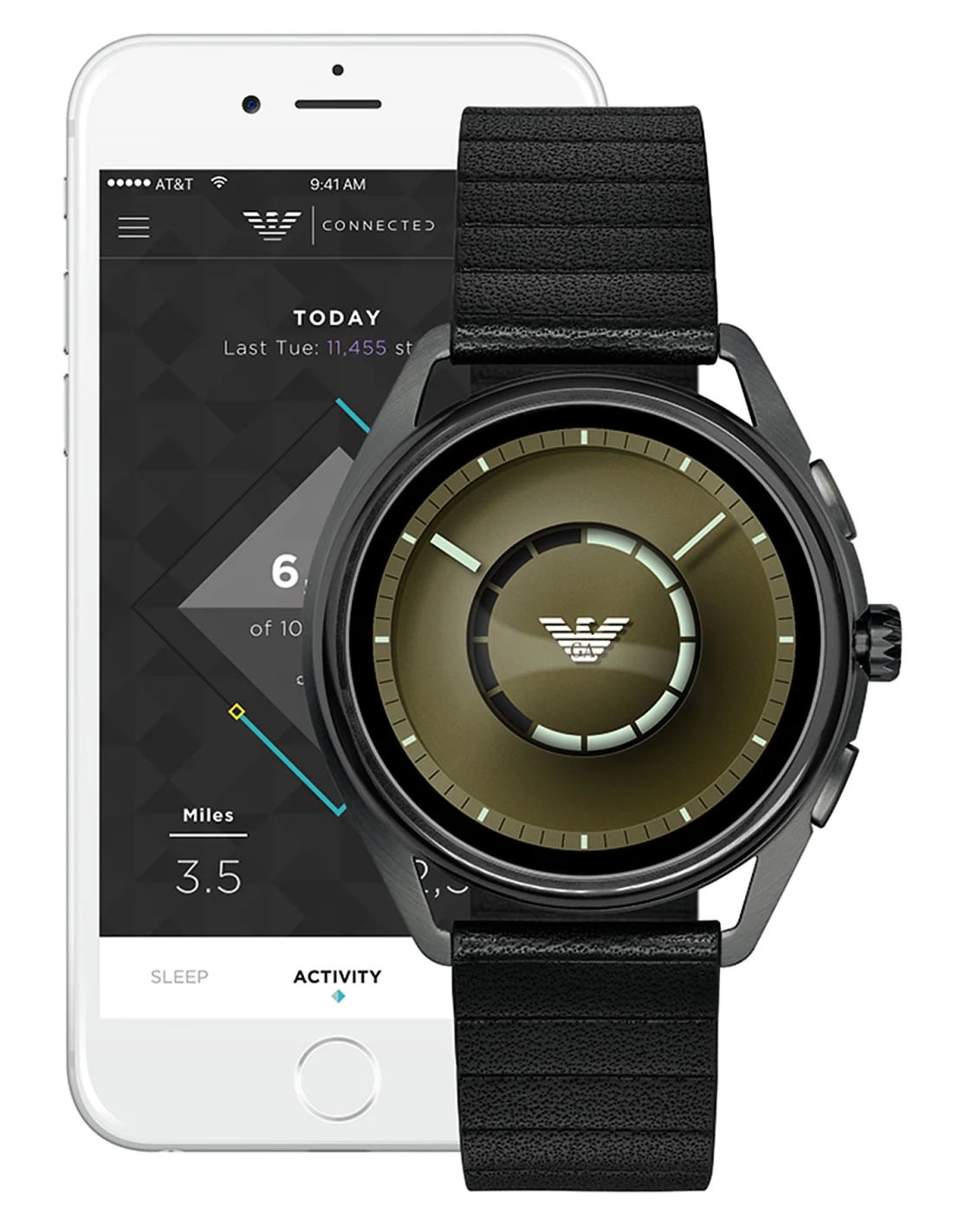 Montre Homme Emporio Armani Connected ART5009 Hybrid Smartwatch avec bracelet en acier gris vue 3