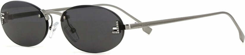 Lunettes de soleil Fendi First FE4075US en métal forme ovale - Noir vue 2