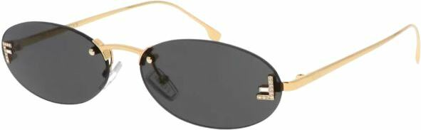 Lunettes de soleil Fendi First FE4075US en métal forme ovale - Gris vue 4