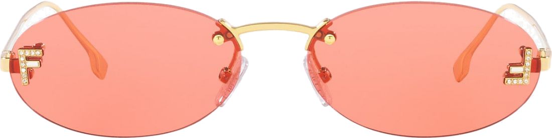 Lunettes de soleil Fendi First FE4075US en métal forme ovale - Rose vue 2