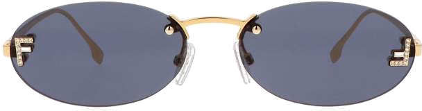 Lunettes de soleil Fendi First FE4075US en métal forme ovale - Bleu vue 2