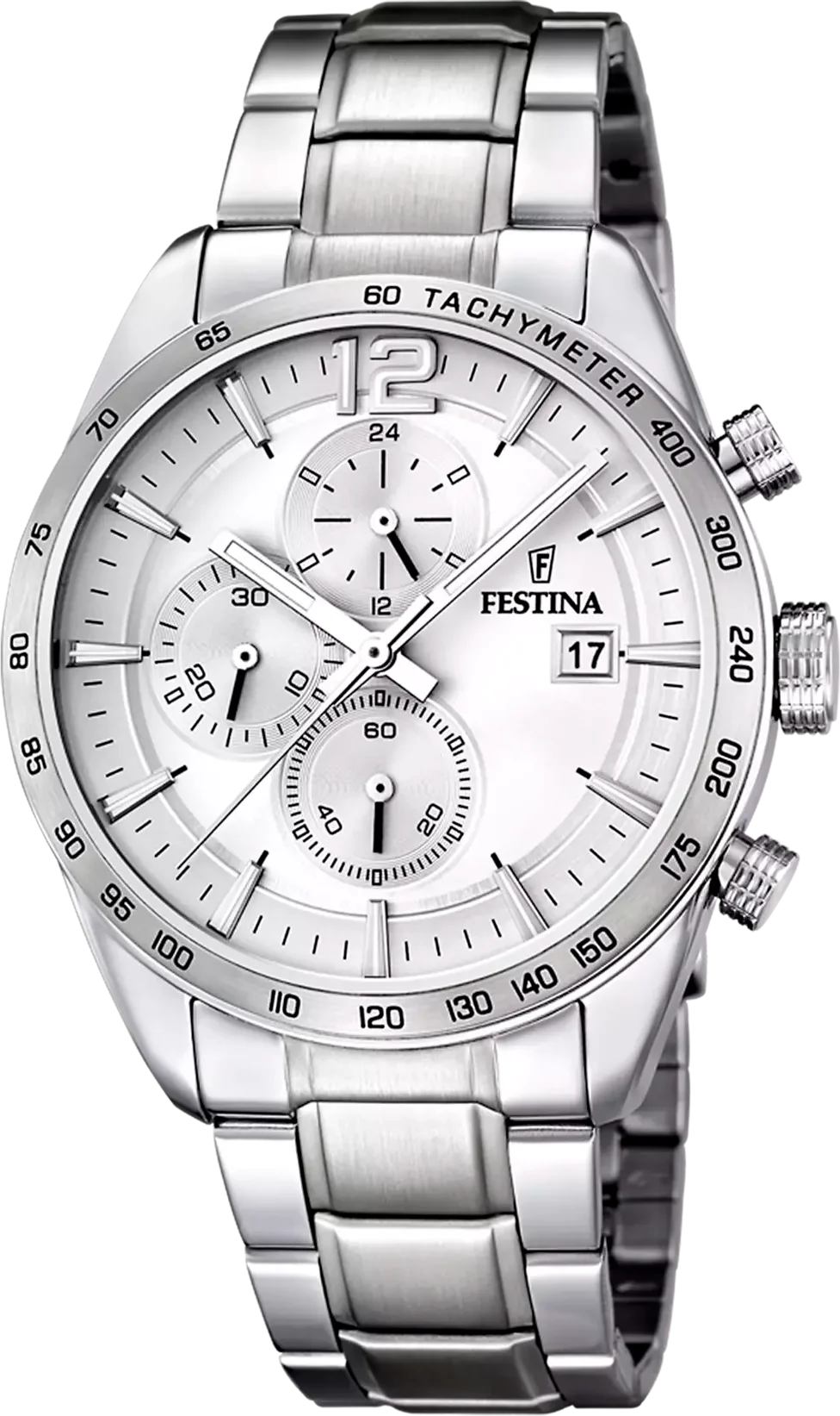 Montre Homme Festina F16759/1 Acier Argenté Cadran Blanc Multifonctions