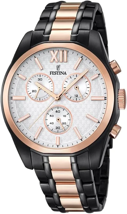 Montre Homme Festina F16856/1 en Acier Or Rose et Noir