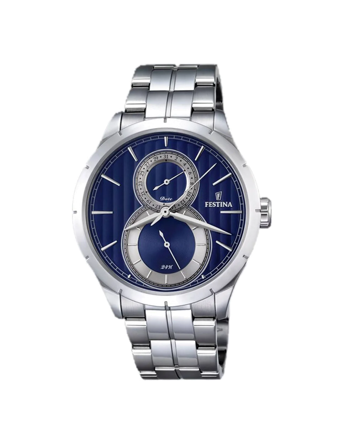 Montre Homme Festina Retro F16891/3 Cadran Bleu Acier Argenté
