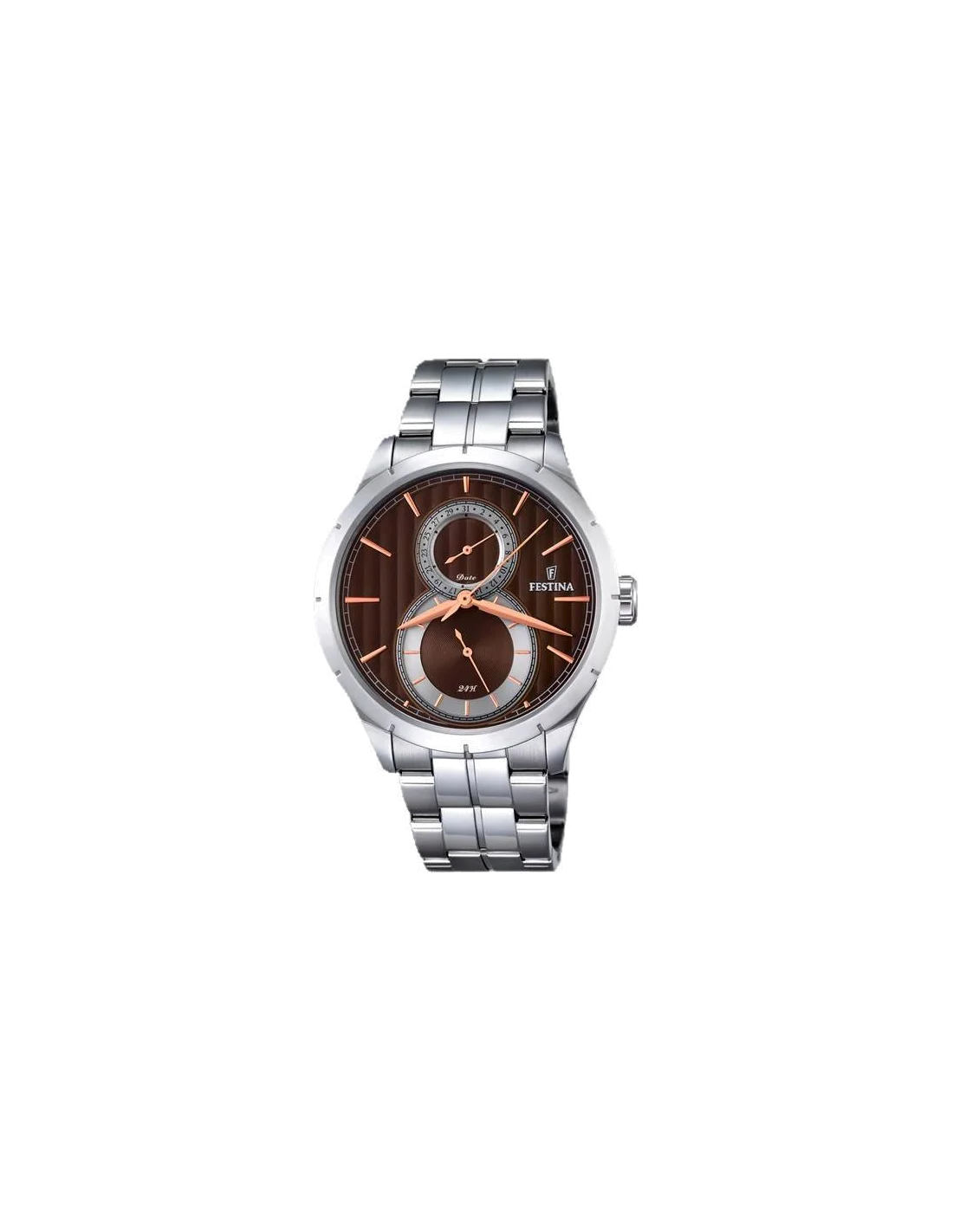 Montre Homme Festina Retro F16891/5 Cadran Marron Boîtier Acier Argenté