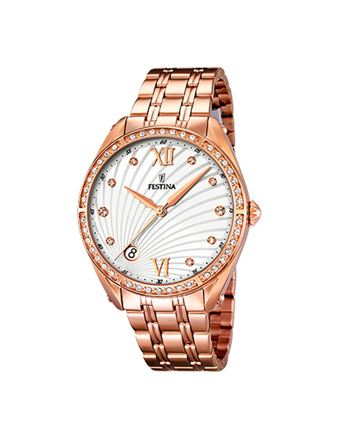 Montre Festina Mademoiselle F16896/1 - Cadran Blanc & Boîtier Or Rose - Pour Femme