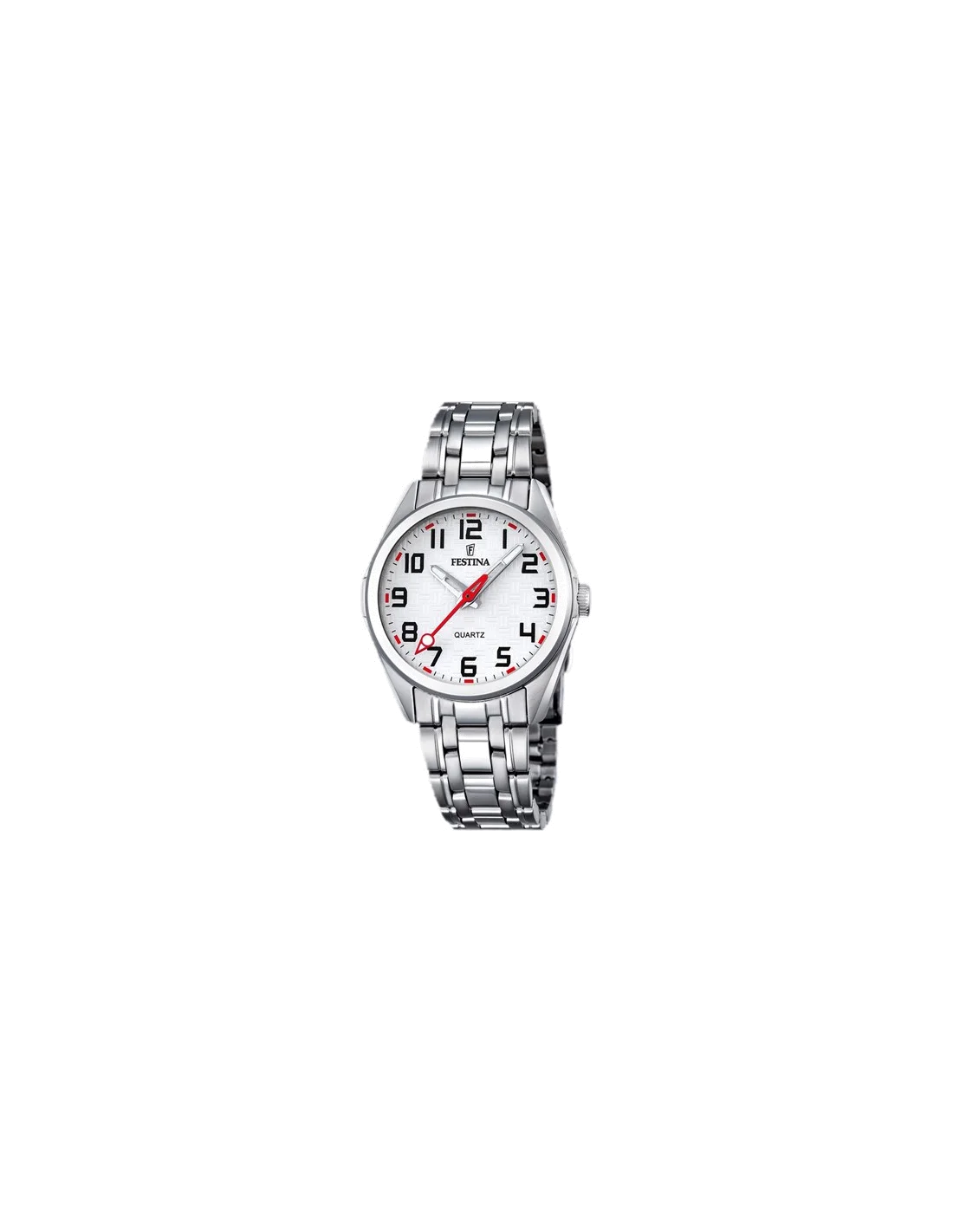 Montre Festina Junior F16903/1 pour enfant, cadran blanc acier et détails rouges