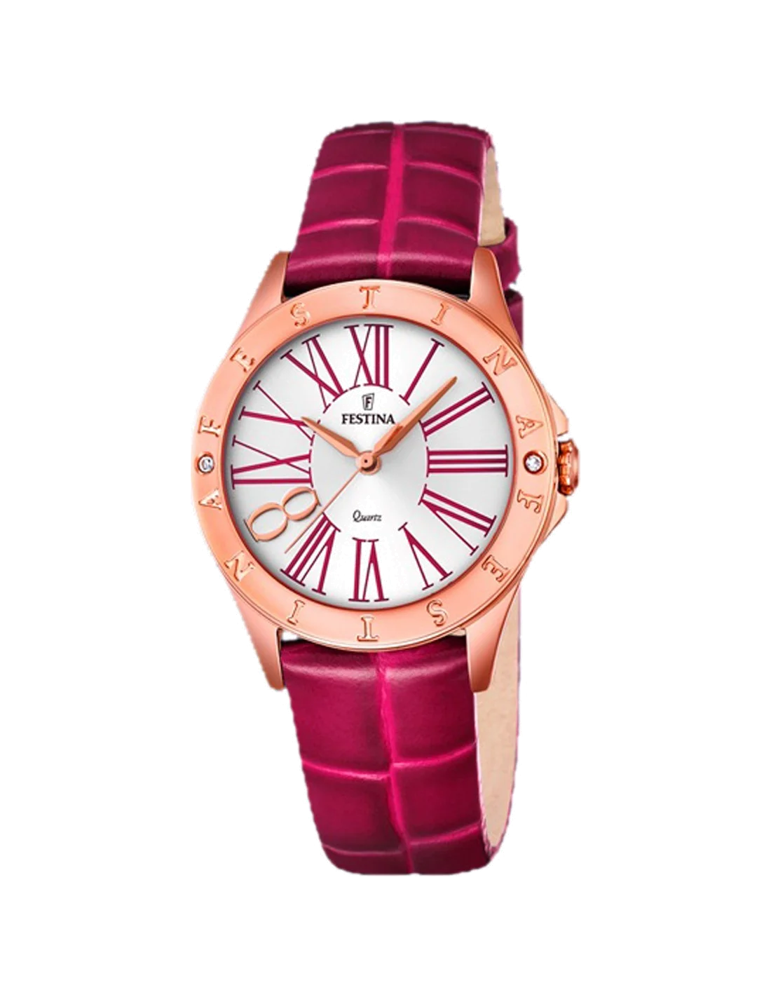 Montre Festina F16930/2 pour Femme - Cadran Blanc, Boîtier Or Rose