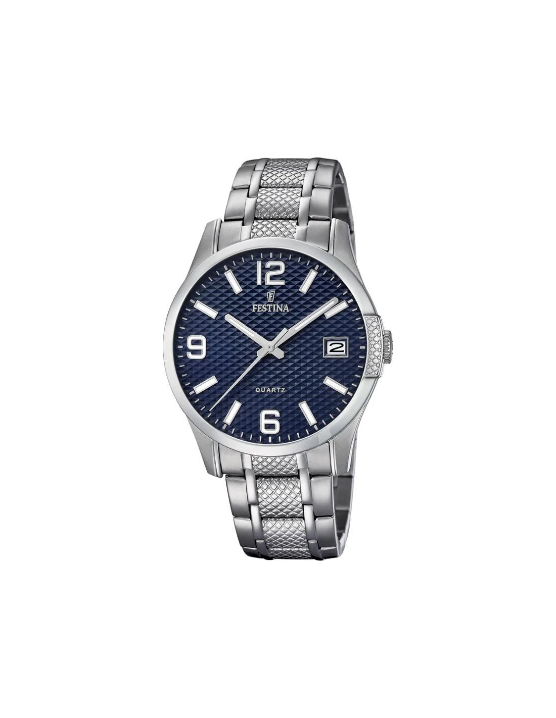 Montre Homme Festina F16981/2 - Boîtier Acier Argent, Cadran Bleu, Bracelet Acier