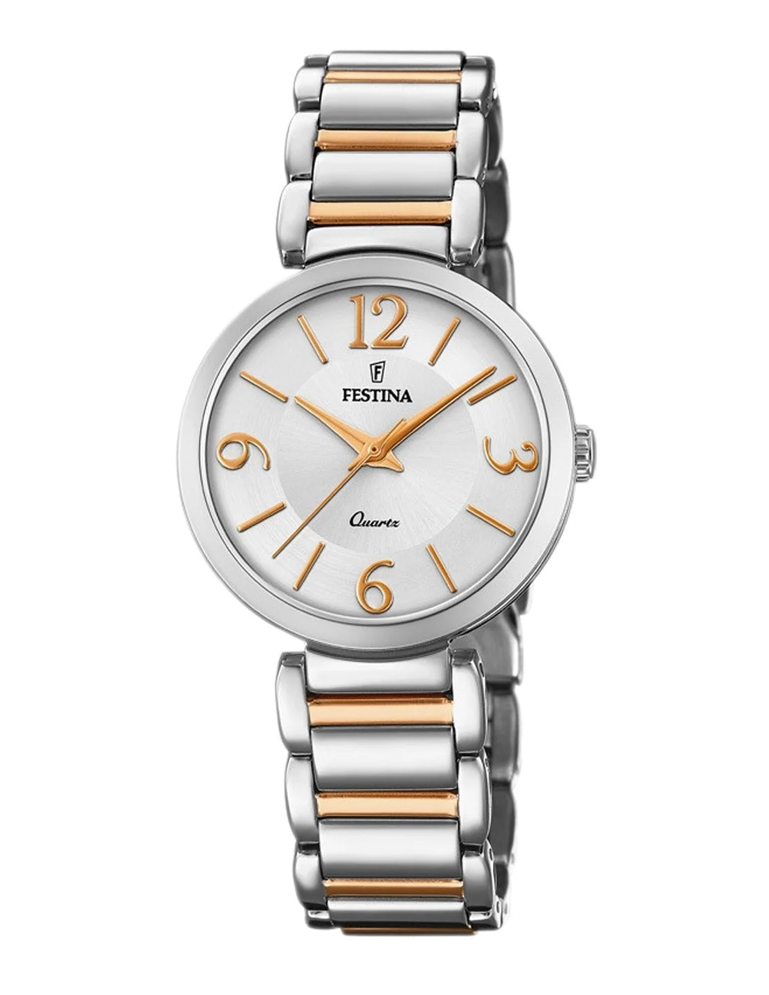Montre Femme Festina Mademoiselle F20213/2 Cadran Blanc Bracelet Or Rose