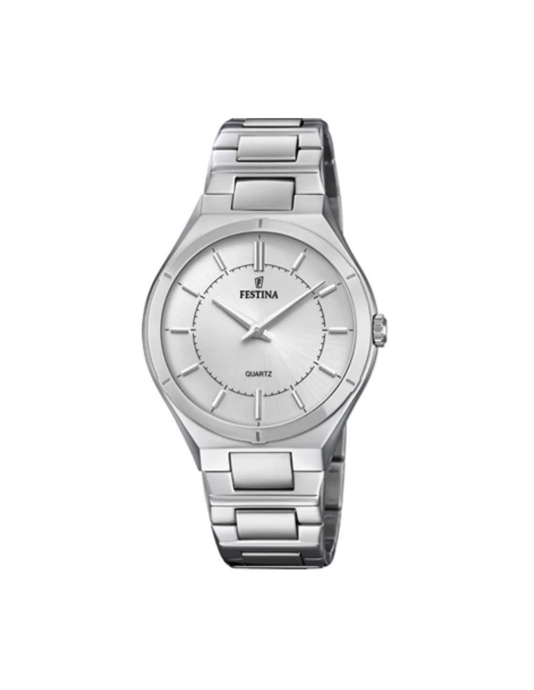 Montre Homme Festina Classic F20244/1 Cadran Argent et Bracelet Cuir Noir