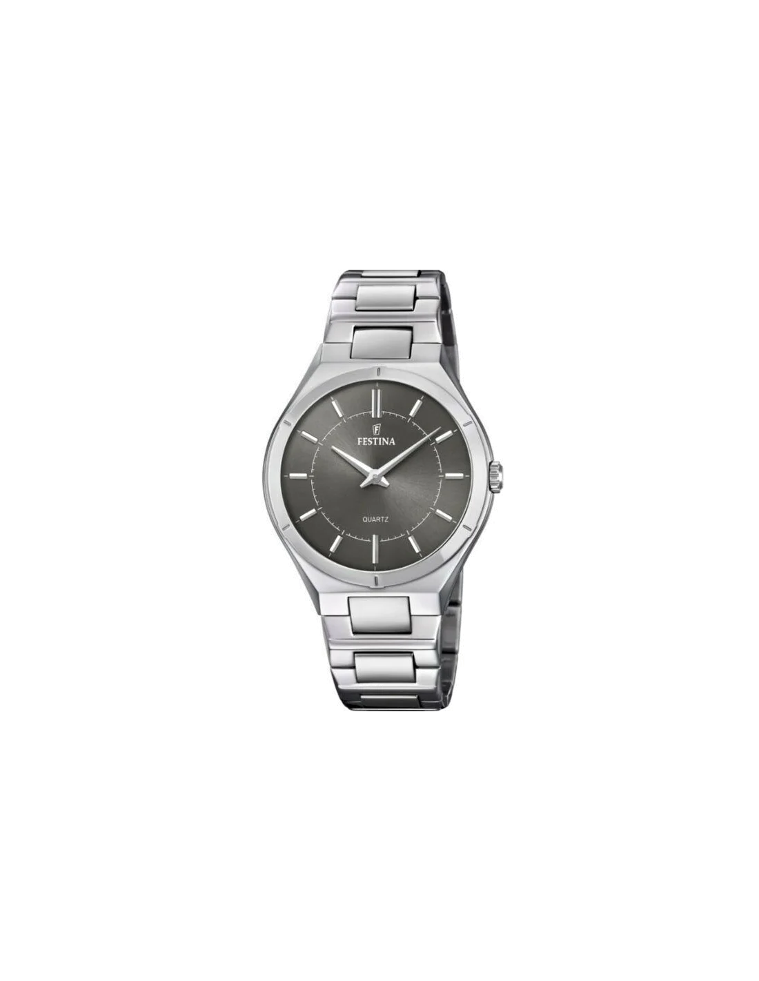 Montre Homme Festina F20244/3 Classique - Boîtier Acier, Cadran Noir, Bracelet Cuir