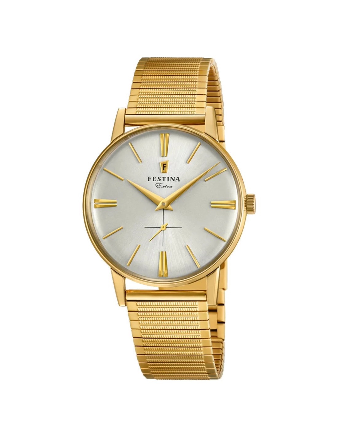 Montre Homme Festina F20251/1 Extra - Cadran Argent & Bracelet Maille Milanaise Doré