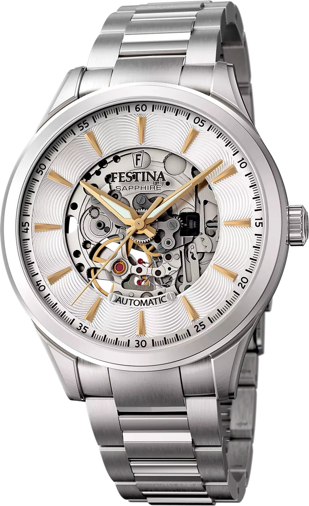 Montre Homme Festina F20536/2 Skeleton Automatique Acier Argenté