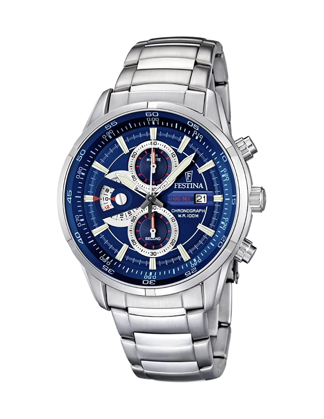 Montre Homme Festina F6823/2 en Acier Inoxydable Argent avec Cadran Bleu