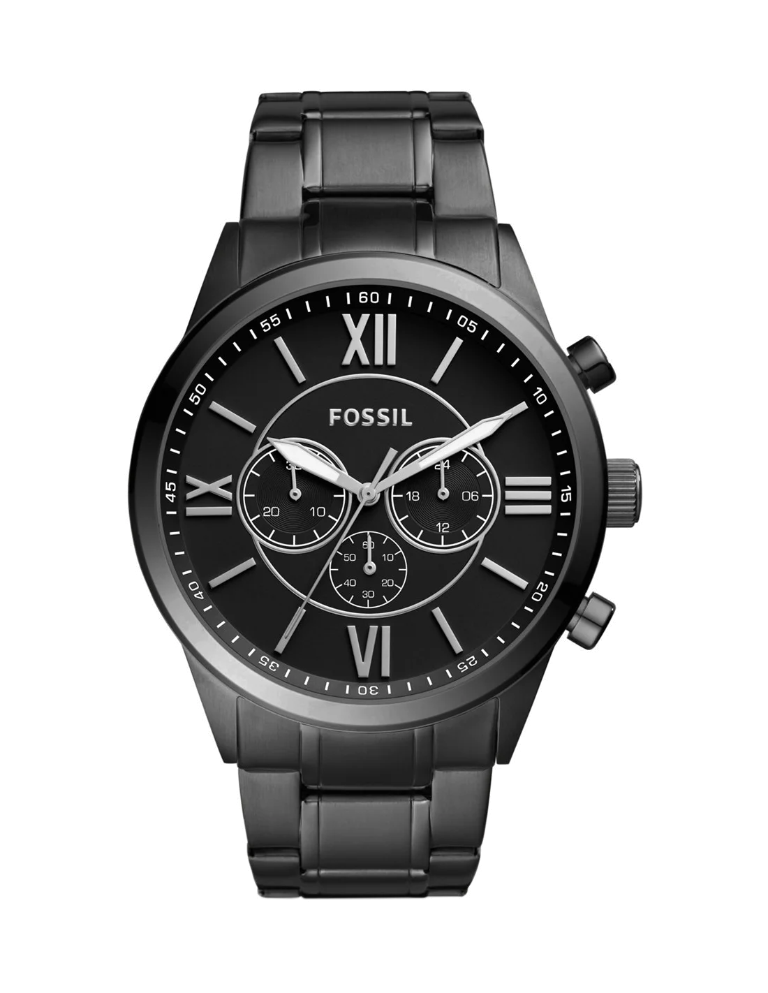 Montre Homme Fossil Flynn BQ1127IE - Boîtier Acier Noir, Bracelet Acier