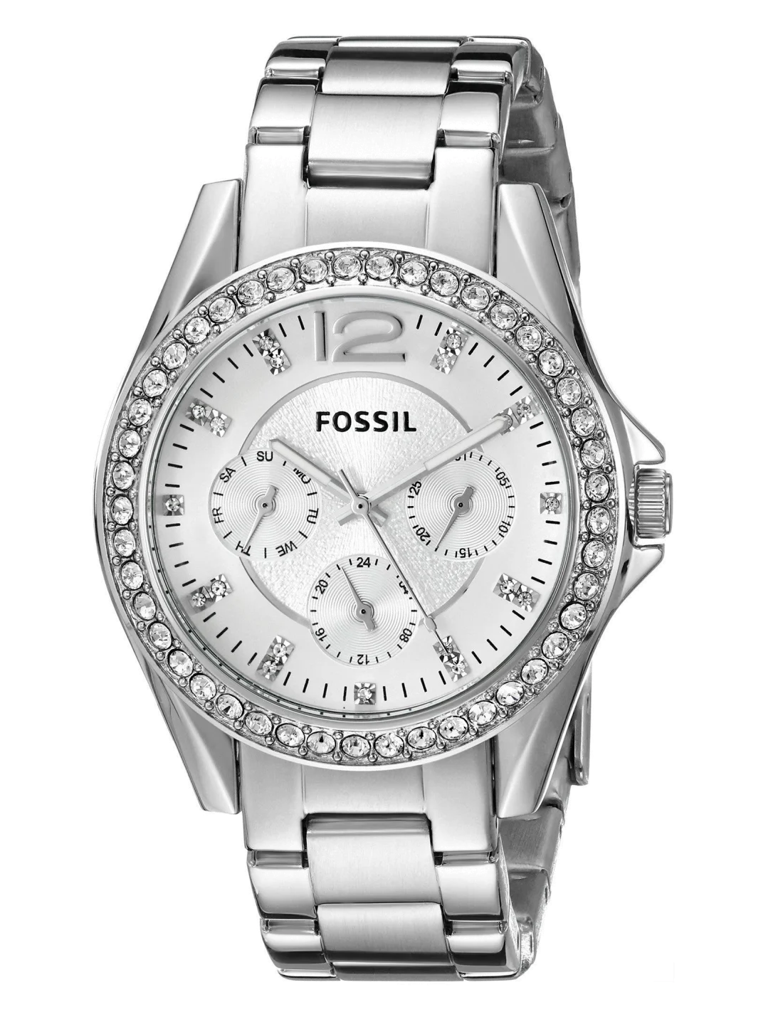 Montre Femme Fossil ES3202 en Acier Argenté avec Cadran à Cristaux