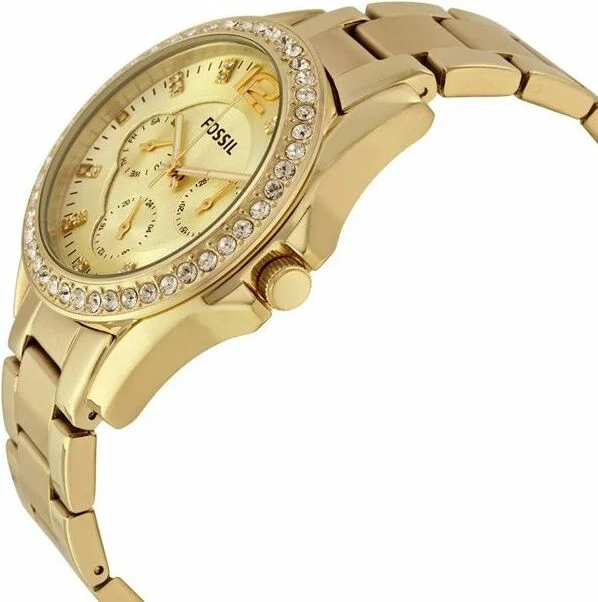 Montre-Bracelet Femme Fossil ES3203 - Chronographe Acier Doré à Strass vue 2