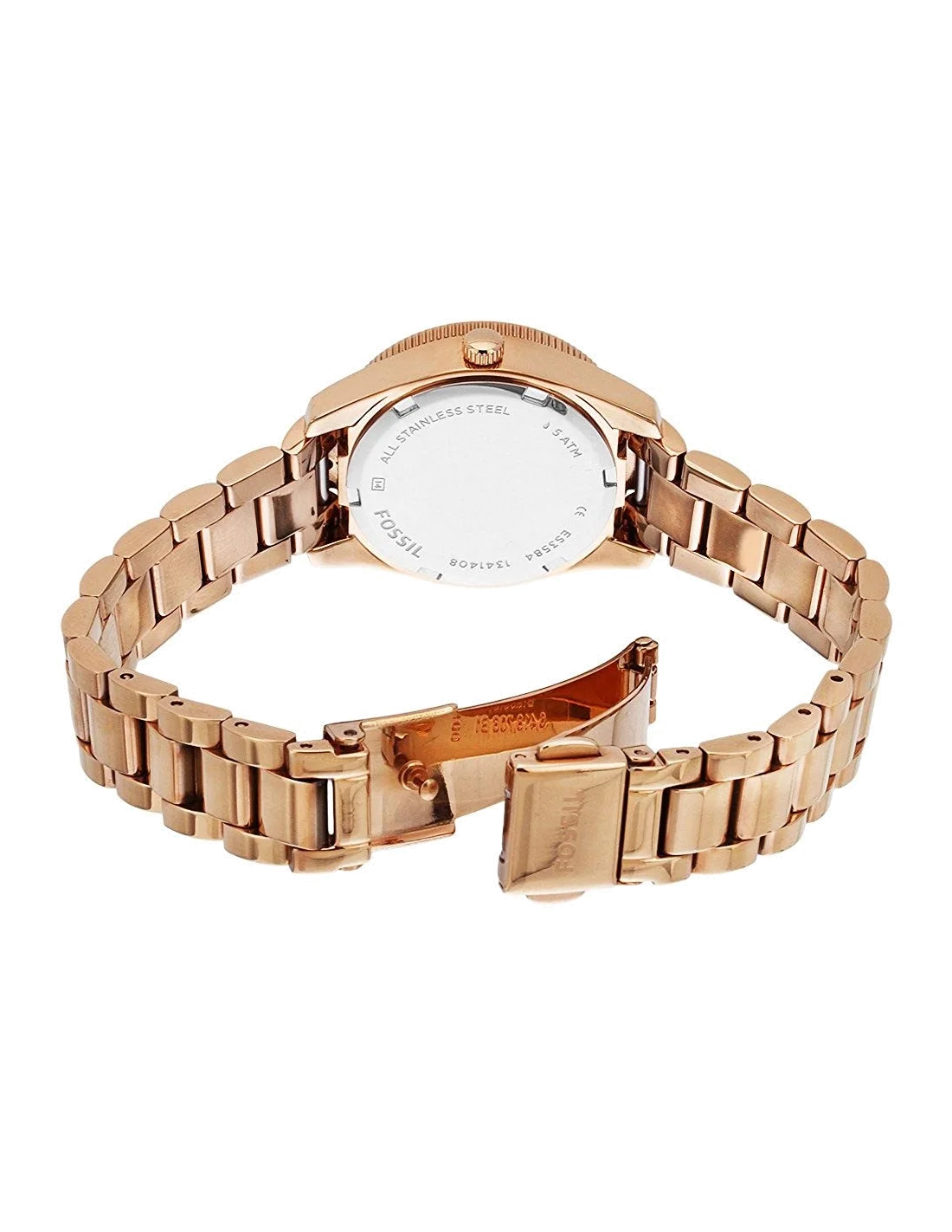 Montre Femme Fossil ES3584 Perfect Boyfriend en Acier Or Rose avec Date vue 3