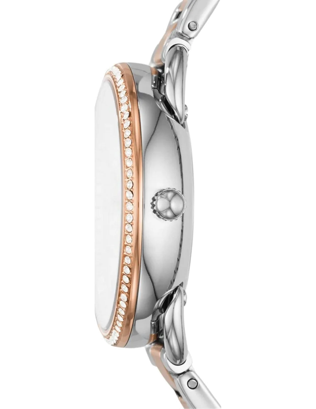 Montre Femme Fossil Tailor ES4396 Bicolore Acier Inoxydable Argent et Or Rose vue 2