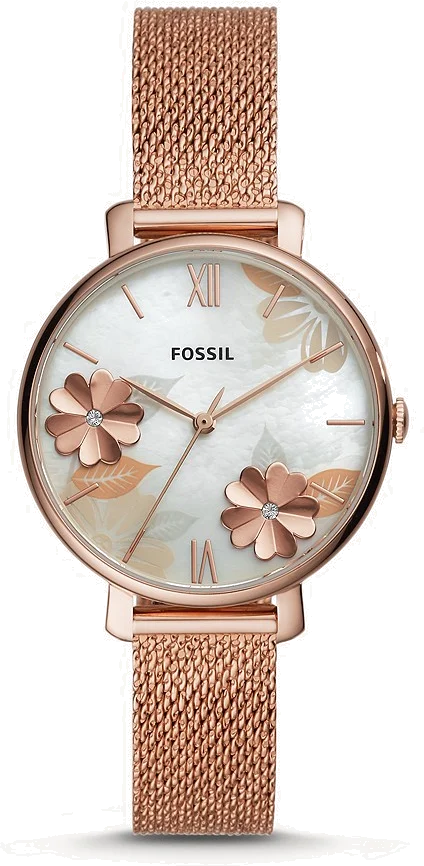 Montre-bracelet Fossil ES4534 pour Femme, Boîtier Or Rose 36mm sur Maille Milanaise
