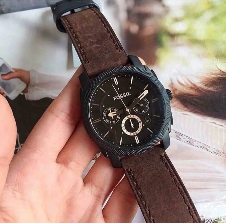 Montre Homme Fossil Machine FS4656 Cadran Marron Bracelet Cuir vue 5