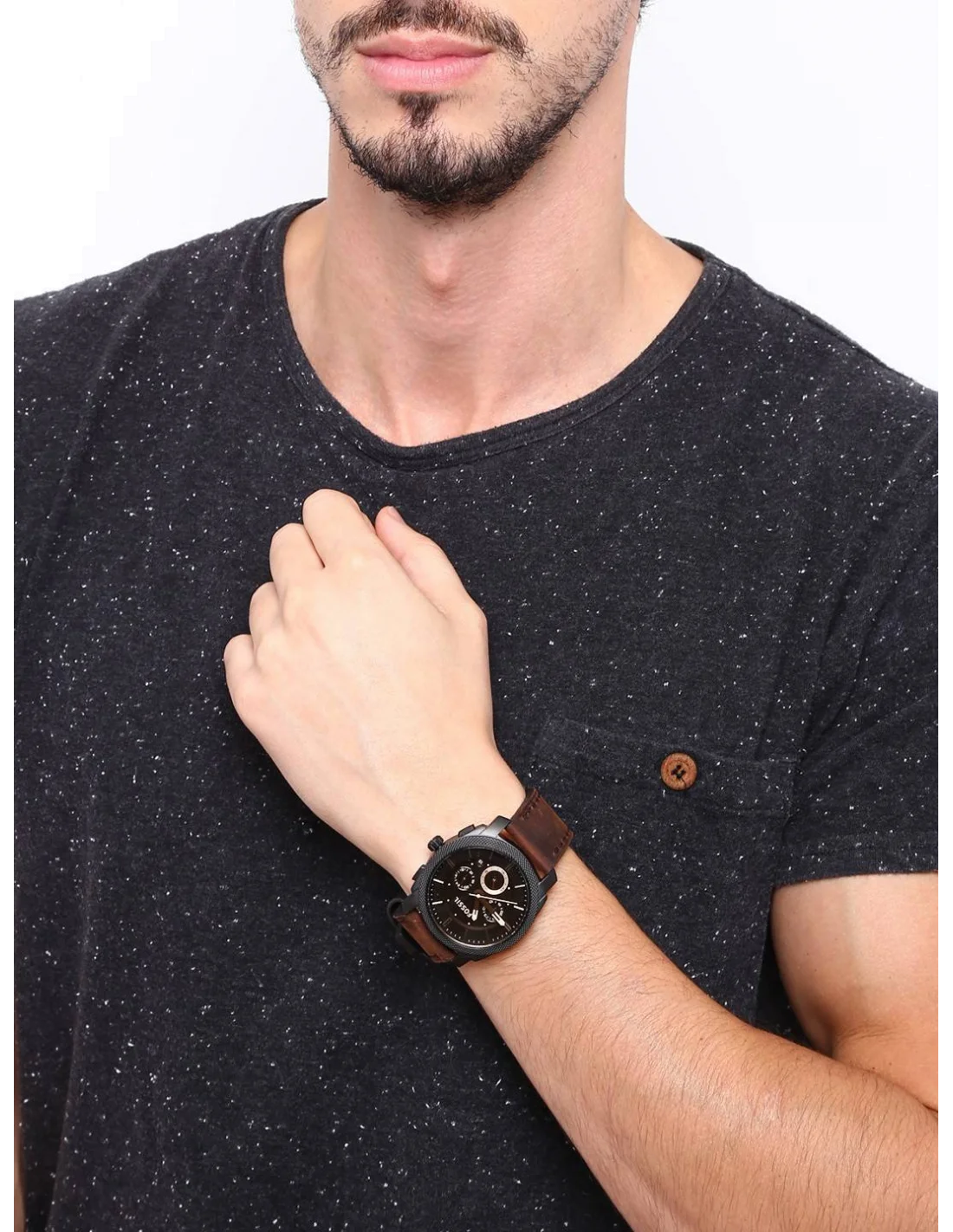 Montre Homme Fossil Machine FS4656 Cadran Marron Bracelet Cuir vue 6