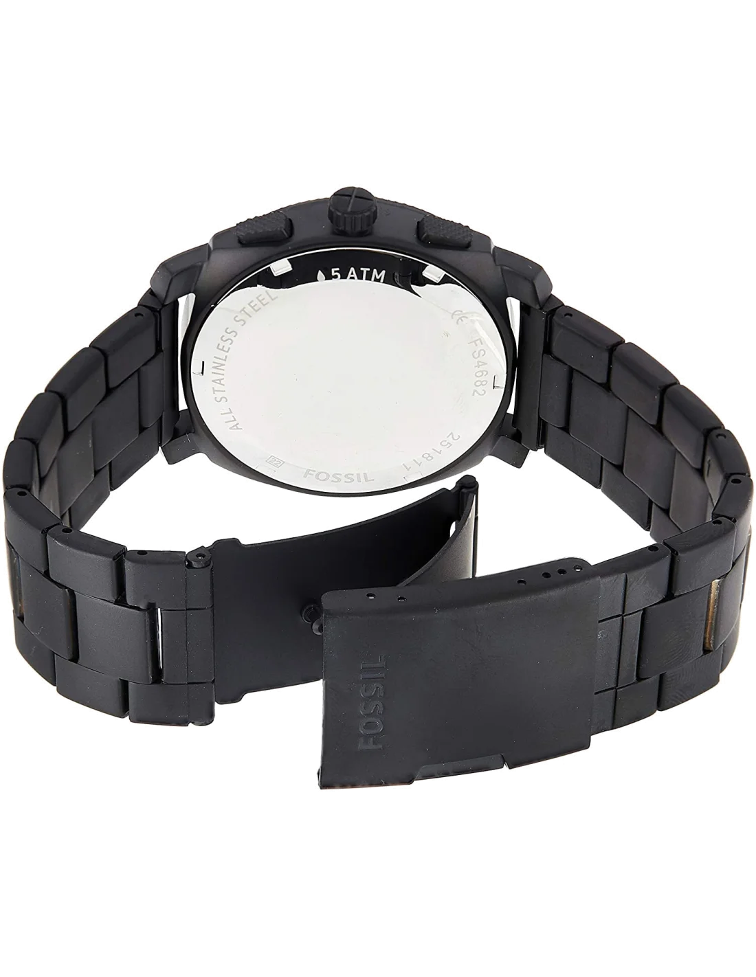 Montre Homme Fossil Machine FS4682 - Boîtier et bracelet acier noir - 42mm vue 3