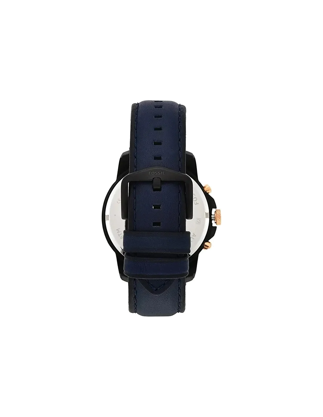 Montre Homme Fossil Grant FS5061 Chronographe Quartz Cadran Bleu Nuit Bracelet Cuir vue 3