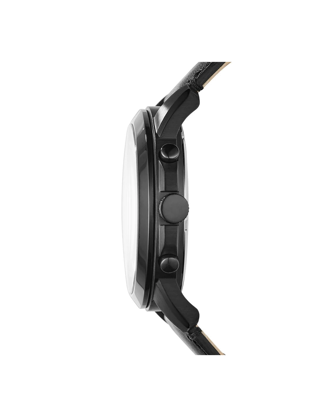 Montre Homme Fossil FS5132 Chronographe - Cadran et boîtier noir, bracelet cuir vue 2