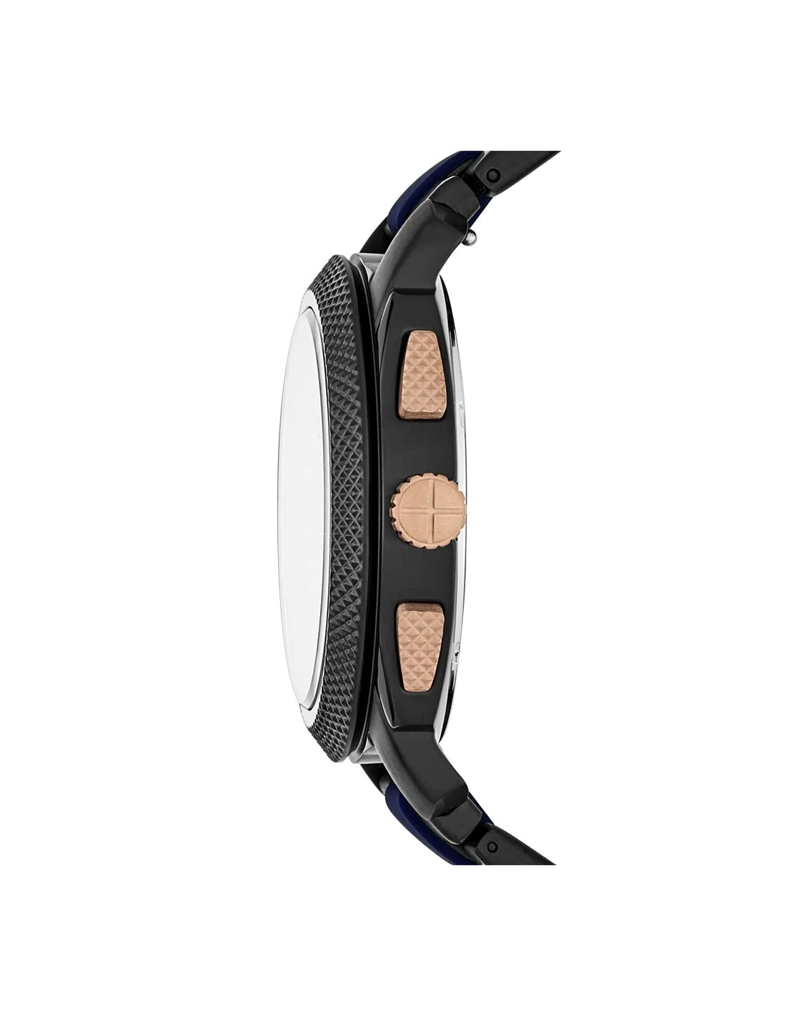 Montre Homme Fossil FS5164 - Cadran Bleu, Bracelet Acier Bicolore Bleu/Noir vue 3