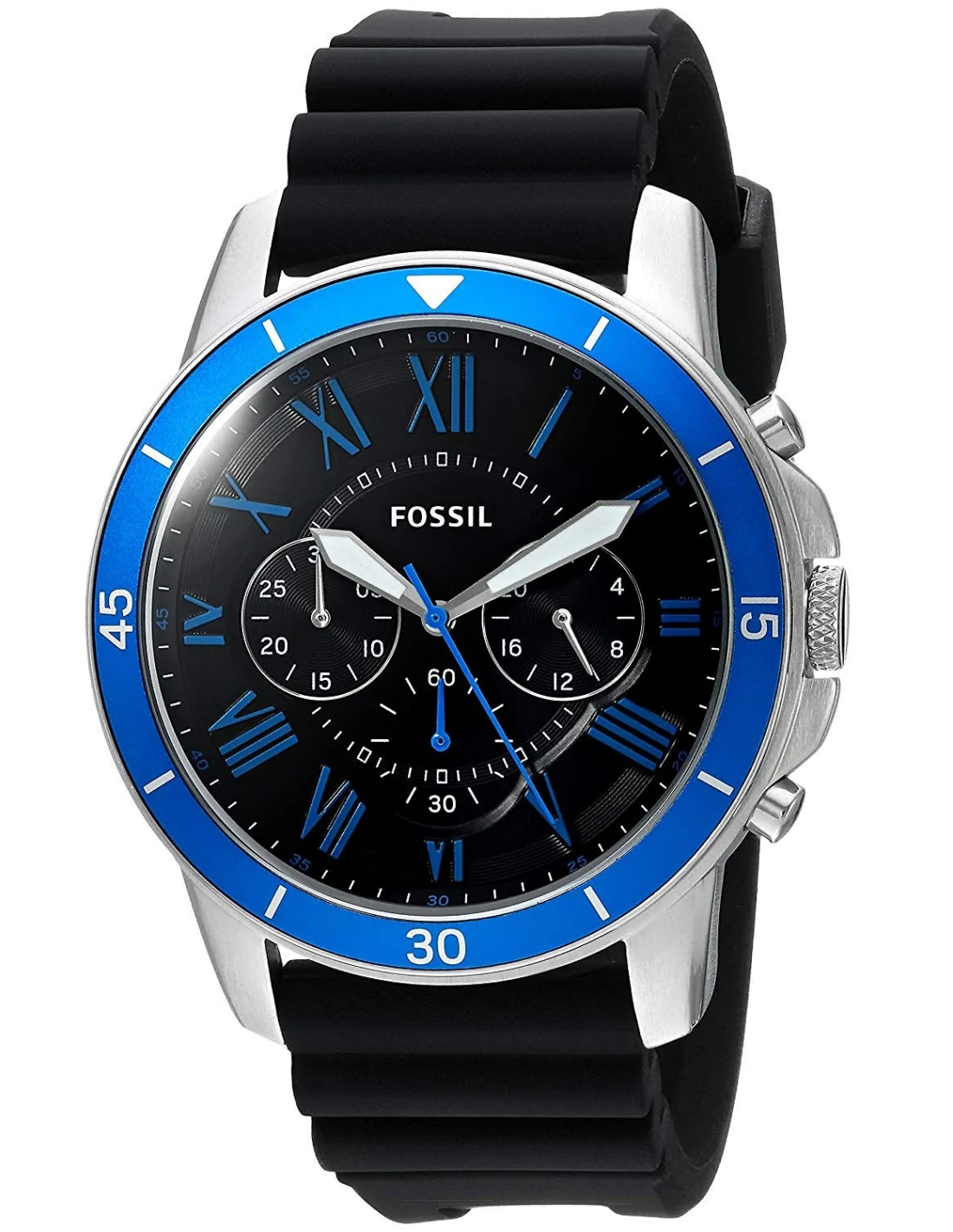 Montre Homme Fossil Grant FS5300 Cadran Noir Bracelet Noir