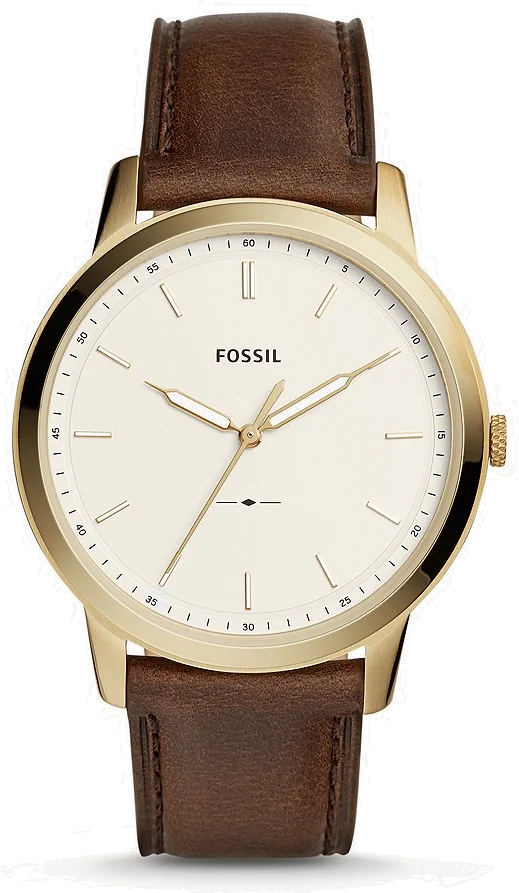 Montre Homme Fossil FS5397 Cadran Blanc Mat Bracelet Cuir Marron