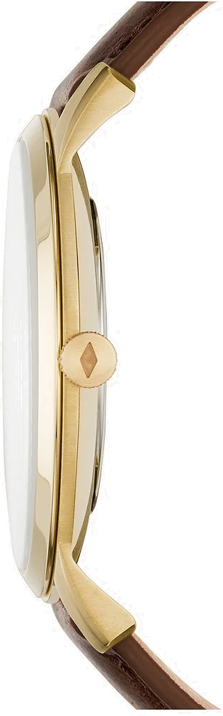 Montre Homme Fossil FS5397 Cadran Blanc Mat Bracelet Cuir Marron vue 2