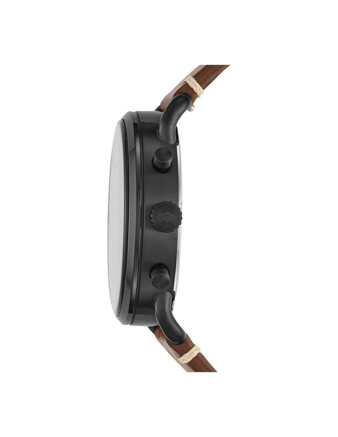 Montre Homme Fossil The Commuter FS5403, cadran noir et bracelet cuir marron vue 2