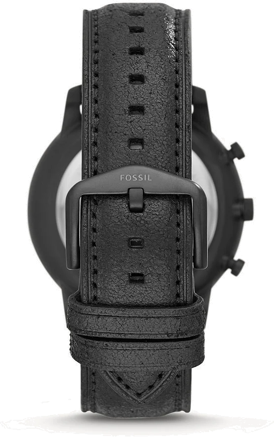 Montre Homme Fossil FS5503 Chronographe Cadran et Boîtier Noir Bracelet Cuir vue 2