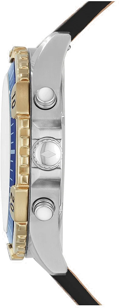 Montre Homme Fossil FS5625 Chronographe Cuir Argenté Cadran Bleu vue 2