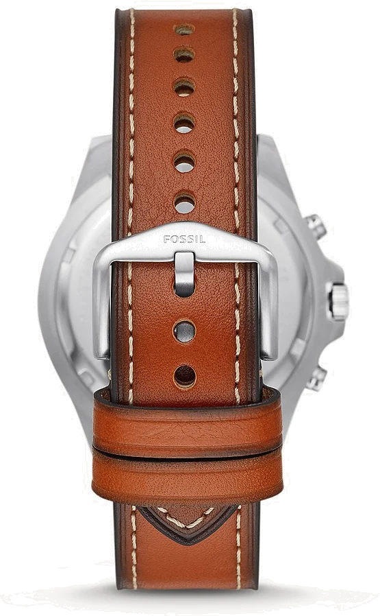 Montre Homme Fossil FS5625 Chronographe Cuir Argenté Cadran Bleu vue 3