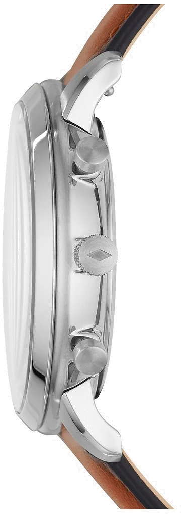 Montre Homme Fossil FS5735 Chronographe Cadran Vert Soleillé Bracelet Cuir Marron vue 3