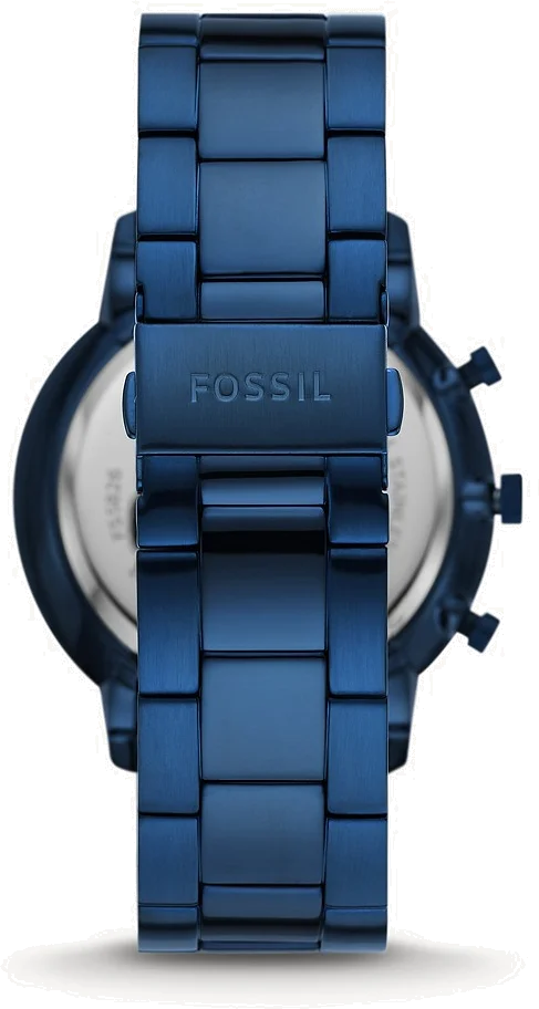Montre Homme Fossil Machine Neutra Chronograph FS5826, boîtier et bracelet acier bleu océan vue 2