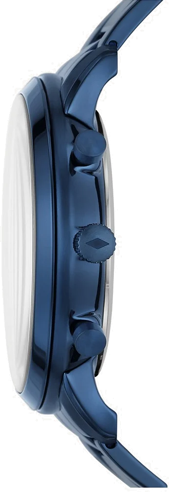 Montre Homme Fossil Machine Neutra Chronograph FS5826, boîtier et bracelet acier bleu océan vue 3
