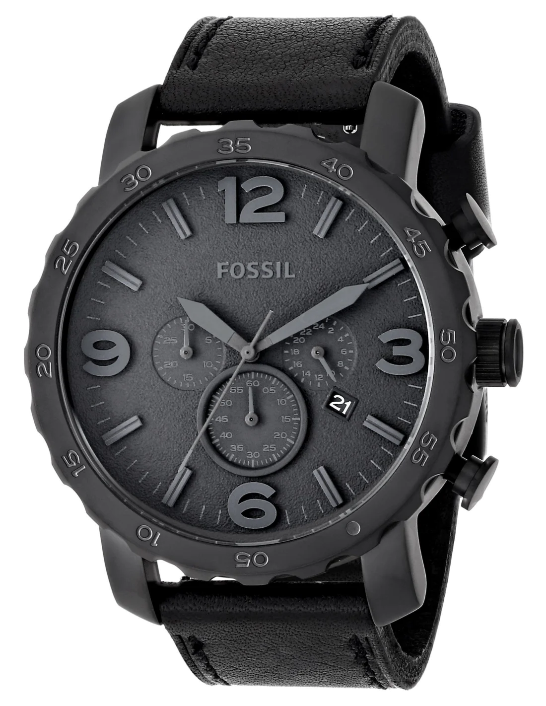 Montre Homme Fossil Nate JR1354 Chronographe Noir Gun Metal