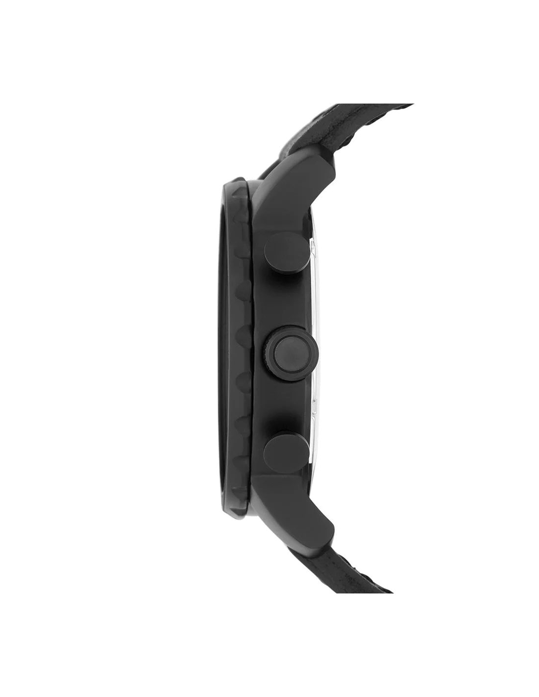 Montre Homme Fossil Nate JR1354 Chronographe Noir Gun Cuir vue 2