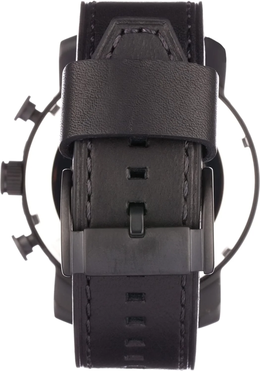 Montre Homme Fossil Nate JR1354 Chronographe Noir Gun Cuir vue 3